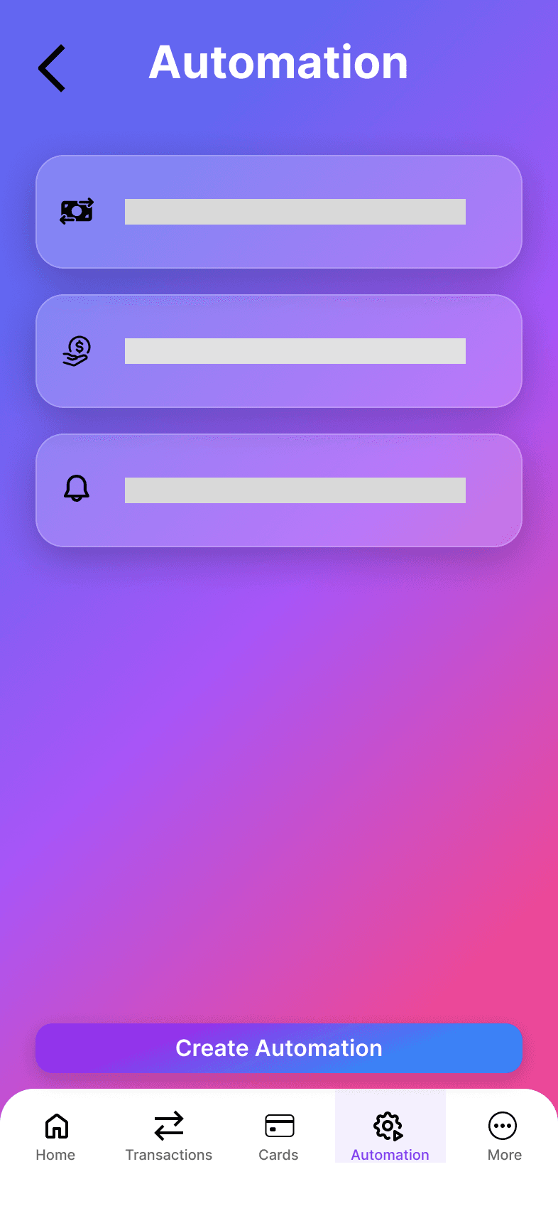 Automation screen