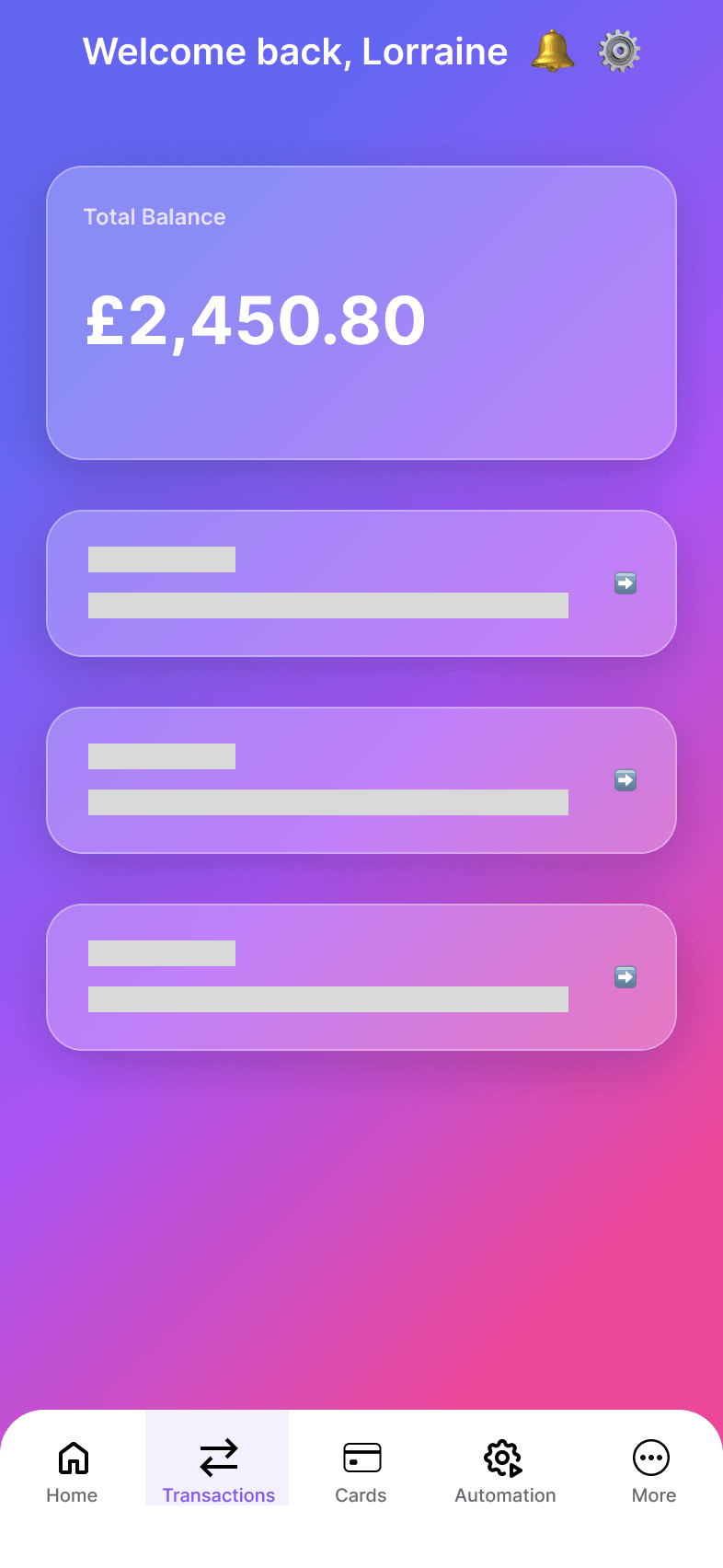 Simplified dashboard